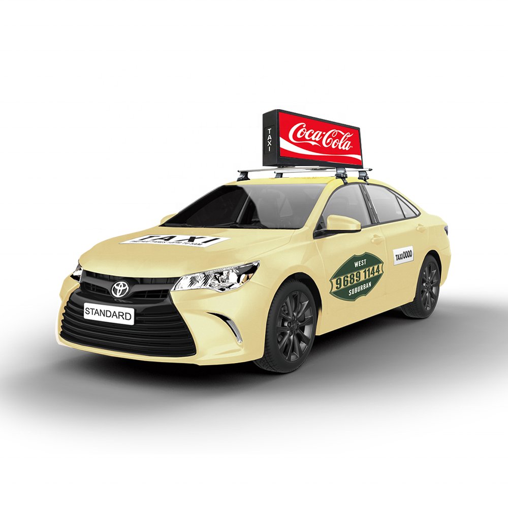 Outdoor Top Screen Ecran Advertising Enseigne Car Display Sign Board Mobile For Full Color Billboard Portable Led Roof Taxi
