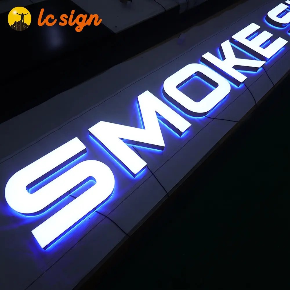 Outdoor Indoor Wall Logo Led Channel Letters Company Signage Led 3d Letter illuminated Sign Led Sign board For Smoke Shop Sign