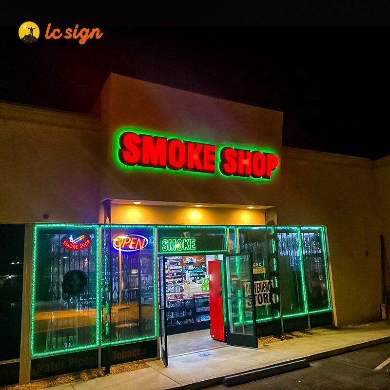 Outdoor Indoor Wall Logo Led Channel Letters Company Signage Led 3d Letter illuminated Sign Led Sign board For Smoke Shop Sign