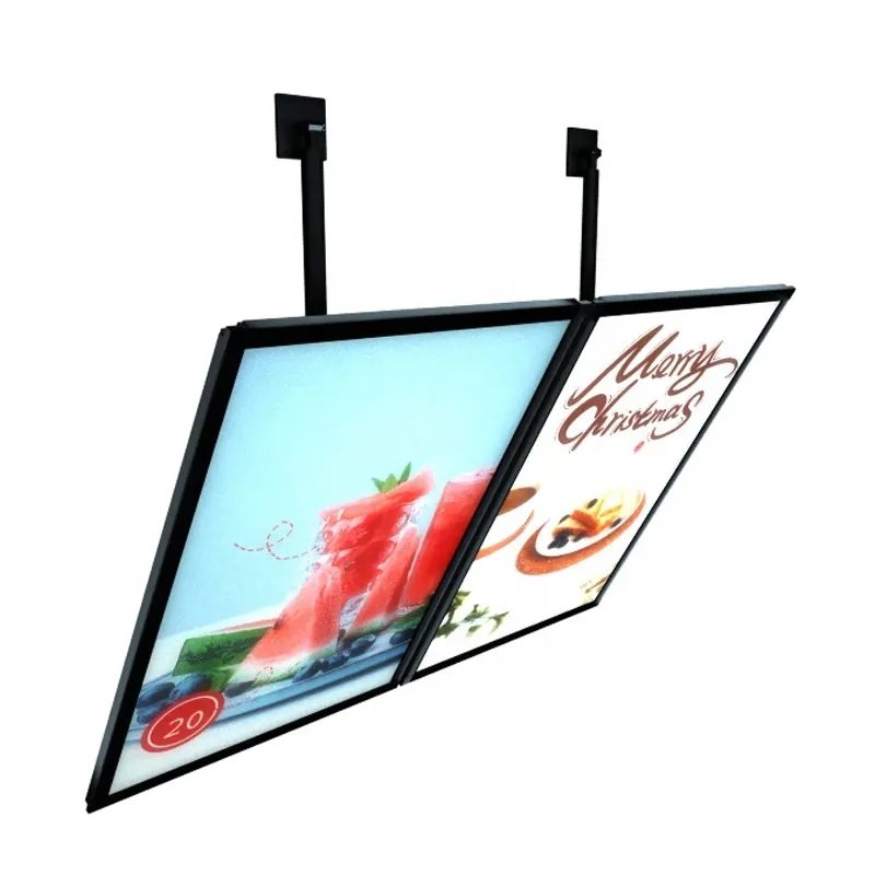 Fast Food Restaurant Advertising Snap Open Aluminum LED Menu board Light Box