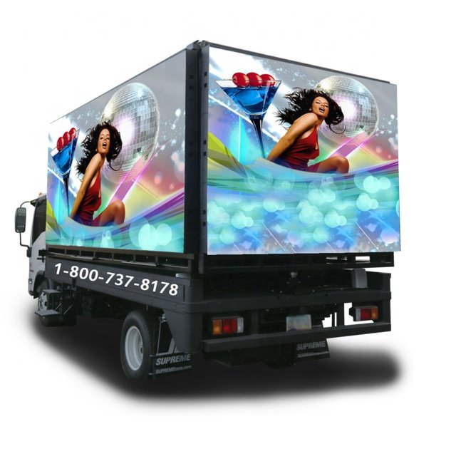 3 Sides Trailer Led Advertising Screen Mobile Billboard Truck Digital Media LED Screen Vehicles For Food Trucks