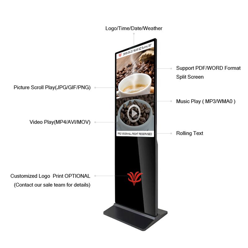 Wholesale price 65inch Low energy consumption lcd advertising board vertical digital signage and displays panel by controller