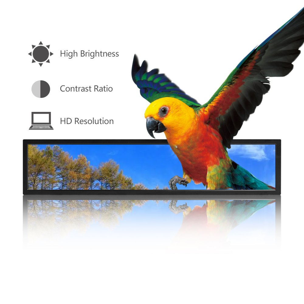 24 29 37 47.6 Inch ultra wide stretched bar lcd player banner display screen hd lcd digital signage for advertising