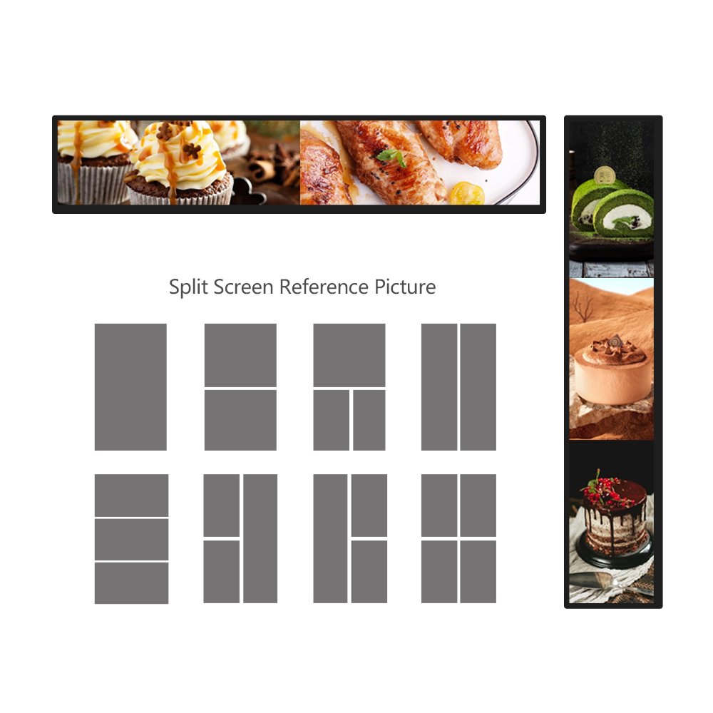 24 29 37 47.6 Inch ultra wide stretched bar lcd player banner display screen hd lcd digital signage for advertising