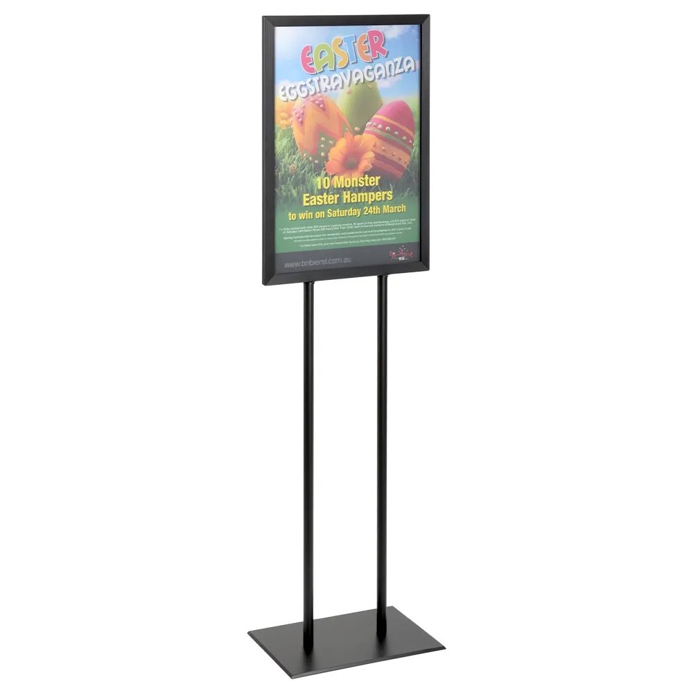 High Quality Poster Display Floor Stand Black Iron Poster Board Advertising Board Easy To Change Posters For Advertising
