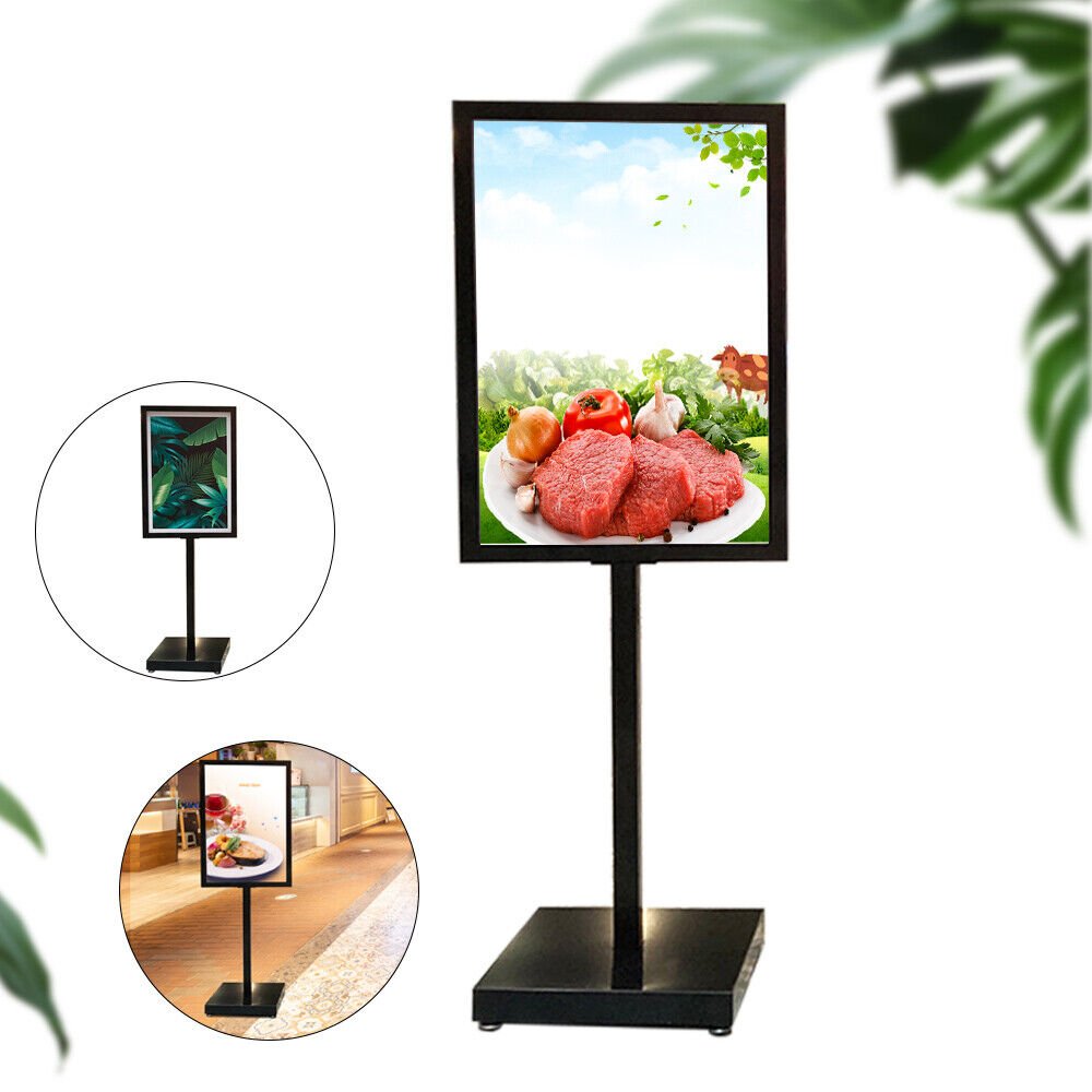 High Quality Poster Display Floor Stand Black Iron Poster Board Advertising Board Easy To Change Posters For Advertising