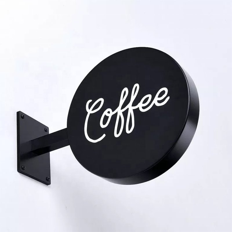 Black aluminum wall mounted single sided UV printed LED signage board custom design silk screen printing logo display