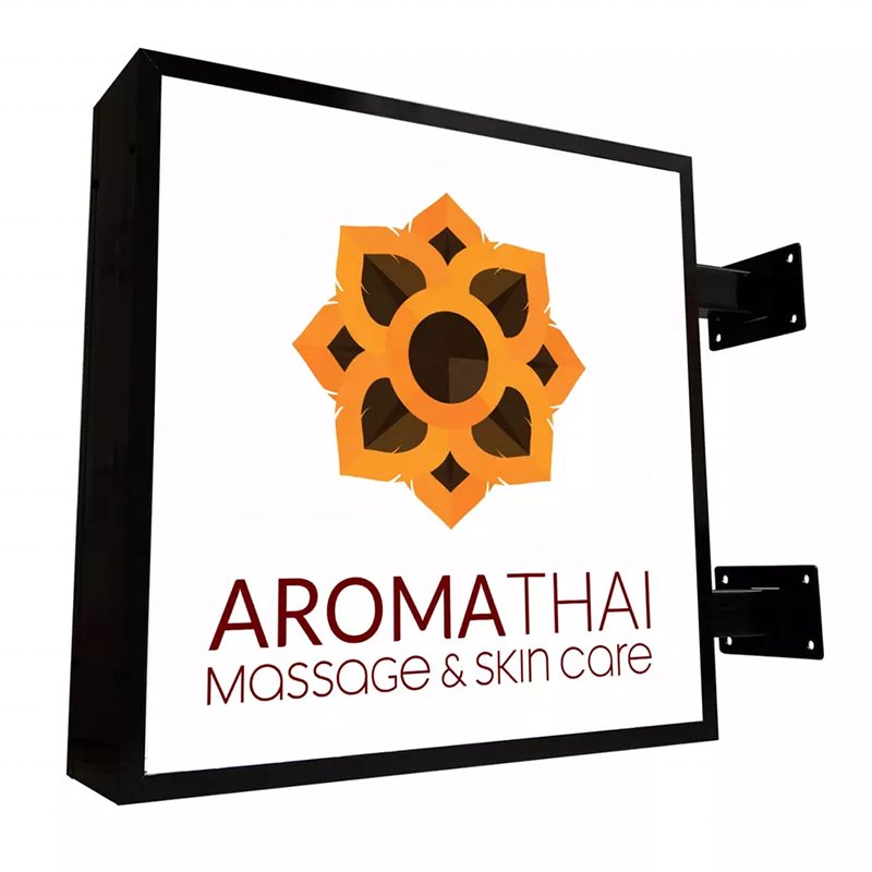 Black aluminum wall mounted single sided UV printed LED signage board custom design silk screen printing logo display