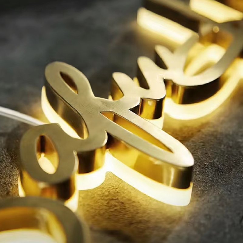 Custom Led Backlit Letters Stainless Steel Letter Sign 3D Led Sign Light Aluminium Channel Letter For Shop