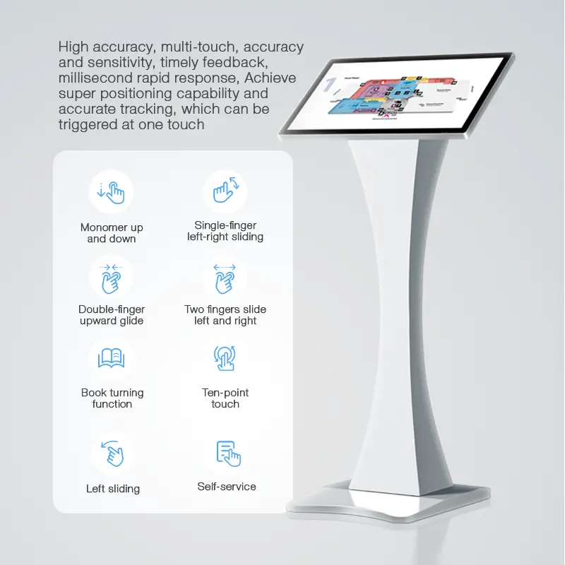 18.5 Inch Android Digital Signage Horizontal Waist Stand Kiosk Interactive All In One Display Touch Screen Kiosk Self Service
