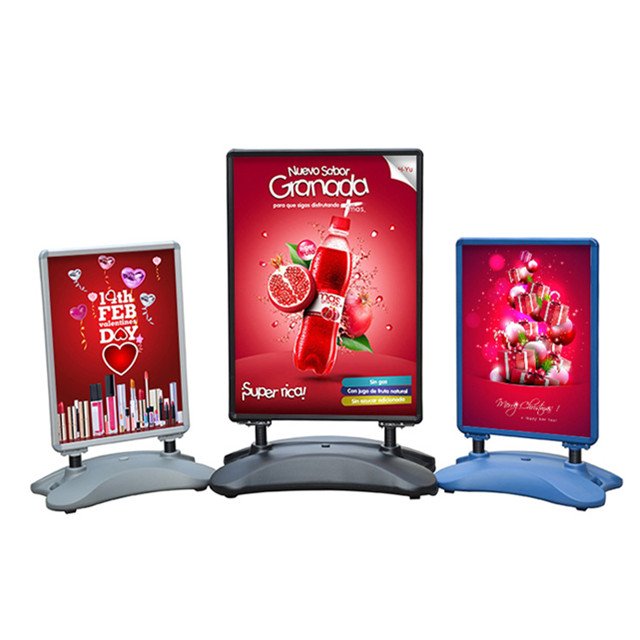 A1 Black outdoor sidewalk double sided poster display holder with water base pavement board sign