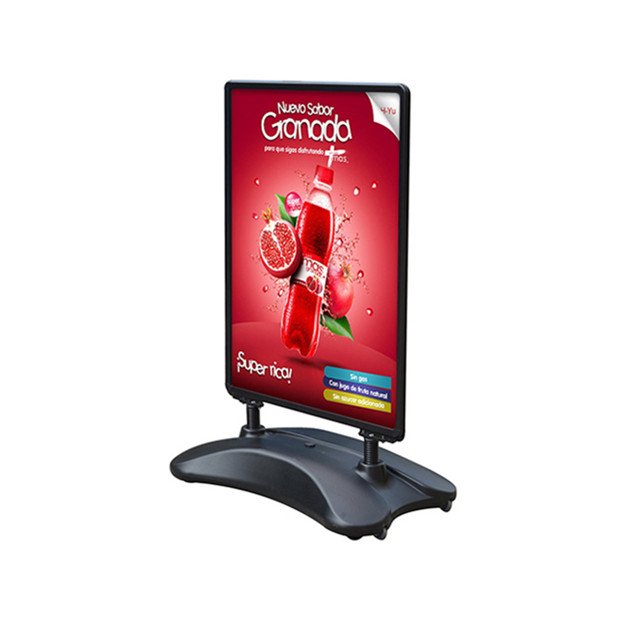 A1 Black outdoor sidewalk double sided poster display holder with water base pavement board sign