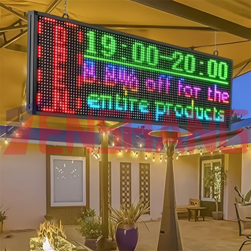 P6 P10 Outdoor Text Running Led Advertising Red Blue White Yellow Moving Message Electronic Banner Screen Led Scrolling Display