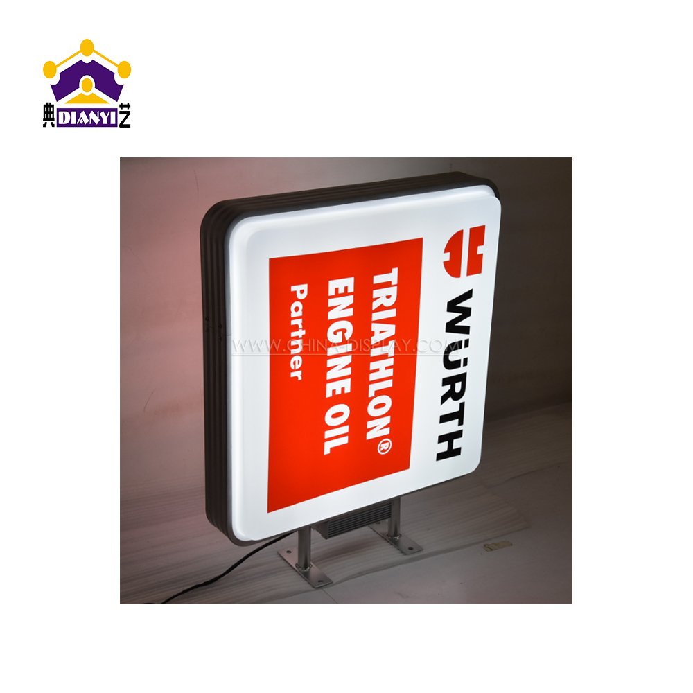 Advertising Sign Board Signage Lightbox Round Led Double Sided Circle Light Box Square Round Shape Aluminum Frame