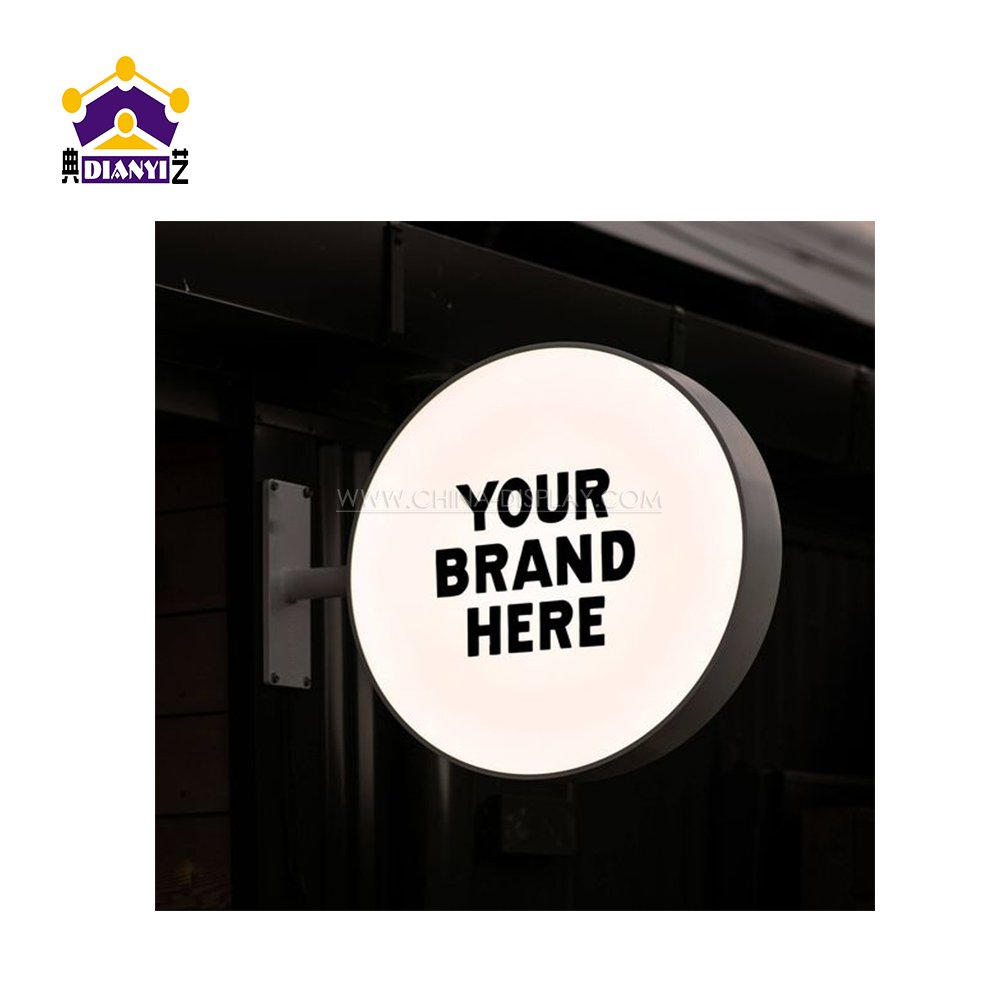 Advertising Sign Board Signage Lightbox Round Led Double Sided Circle Light Box Square Round Shape Aluminum Frame