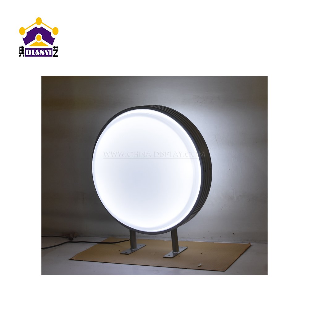 Advertising Sign Board Signage Lightbox Round Led Double Sided Circle Light Box Square Round Shape Aluminum Frame