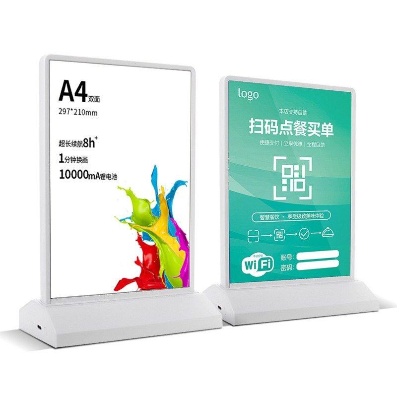Factory Outlet A4 Desktop Advertising Light Box Rechargeable Doubleside LED Display Menu Board