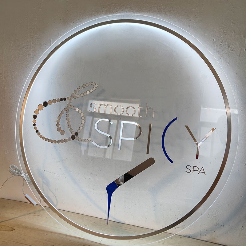 Face Spa Beauty Salon Shop Custom Wall Mounted Led Round Shape Neon Sign Logo Light Store Advertising Acrylic Sign Board
