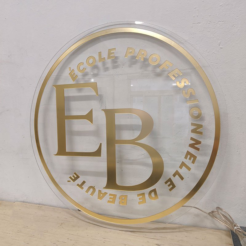 Face Spa Beauty Salon Shop Custom Wall Mounted Led Round Shape Neon Sign Logo Light Store Advertising Acrylic Sign Board