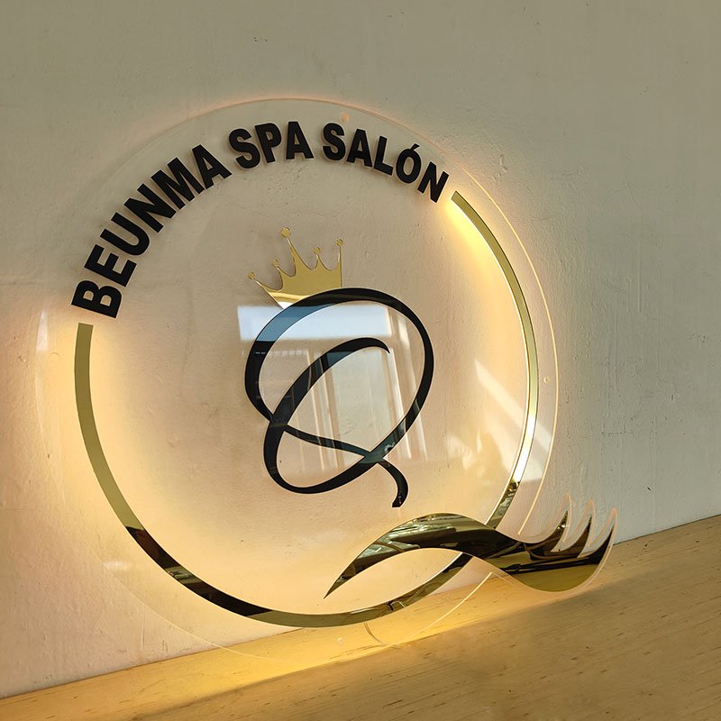 Face Spa Beauty Salon Shop Custom Wall Mounted Led Round Shape Neon Sign Logo Light Store Advertising Acrylic Sign Board