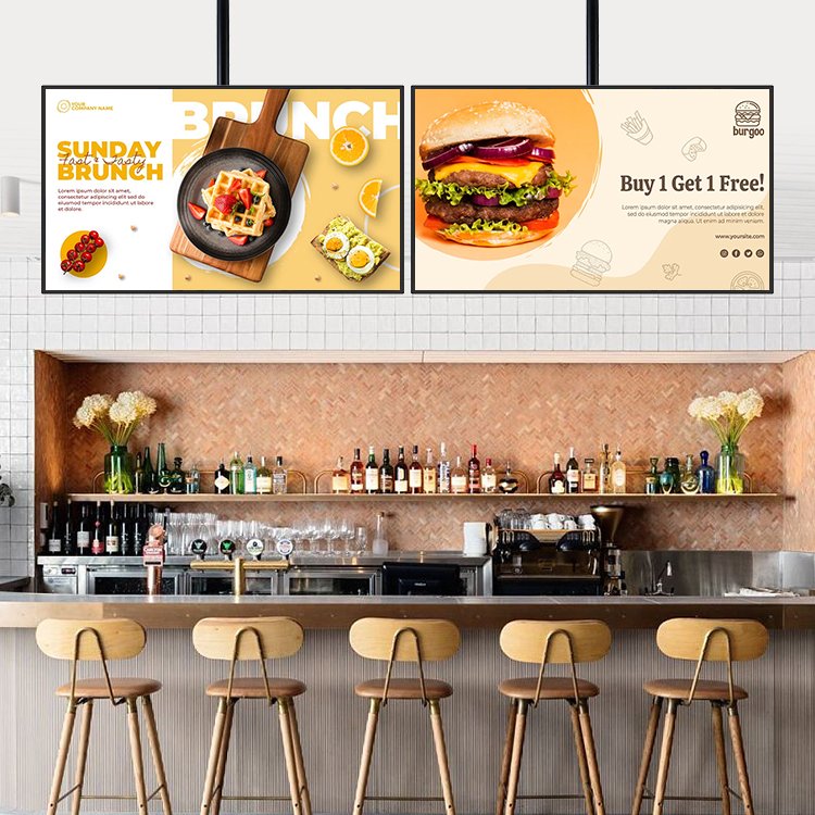 Ultra Narrow Edge Indoor 32 inch Advertising Video Player Fast food Digital Advertising Display Screen Menu Board