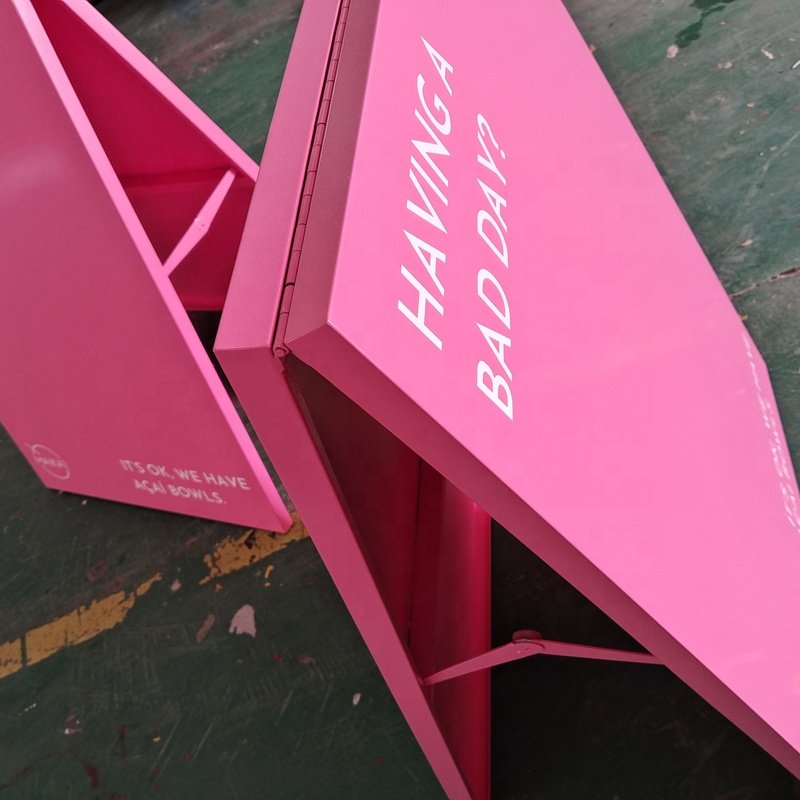 Kexian Custom Foldable Double Sided A Frame Signage Outdoor Stand Ground Business Signs Metal A frame Sign