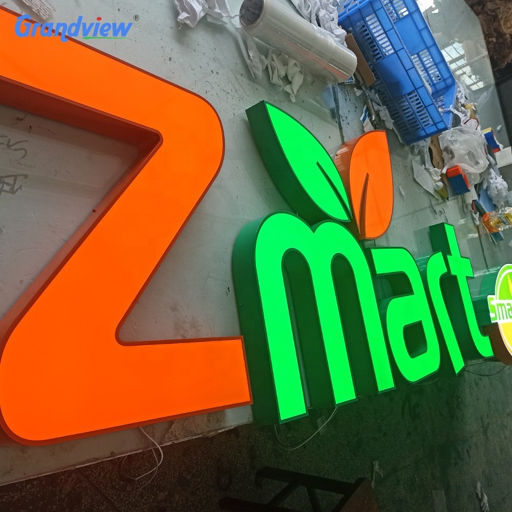 3D Logo Custom Restaurant Electronic Letter Outdoor Sign Board Acrylic Advertising Design Light Led Sign Board For Shop