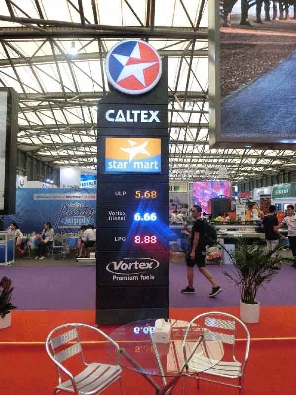 Caltex petrol station pylon sign board manufacturer in China
