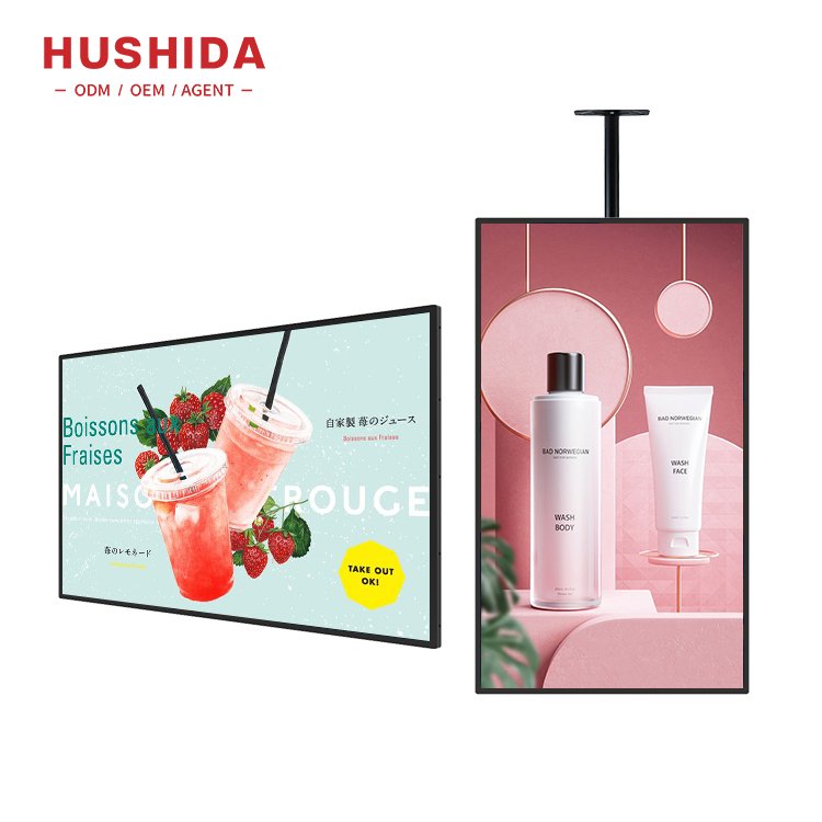 32 43 55 inch Horizontal Or Vertical Screen Hanging Wall Mount Lcd Advertising Monitor Shop Digital Menu Boards For Restaurants