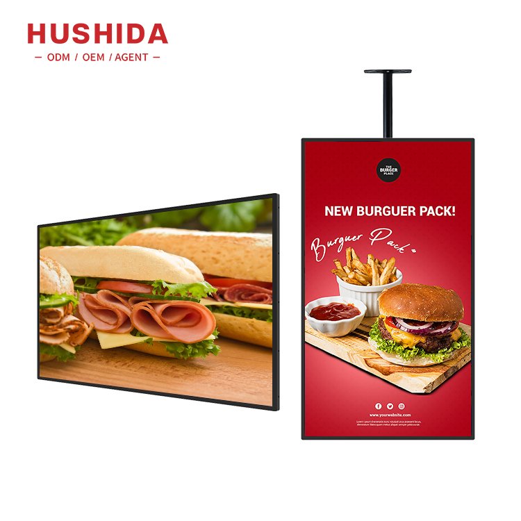 32 43 55 inch Horizontal Or Vertical Screen Hanging Wall Mount Lcd Advertising Monitor Shop Digital Menu Boards For Restaurants
