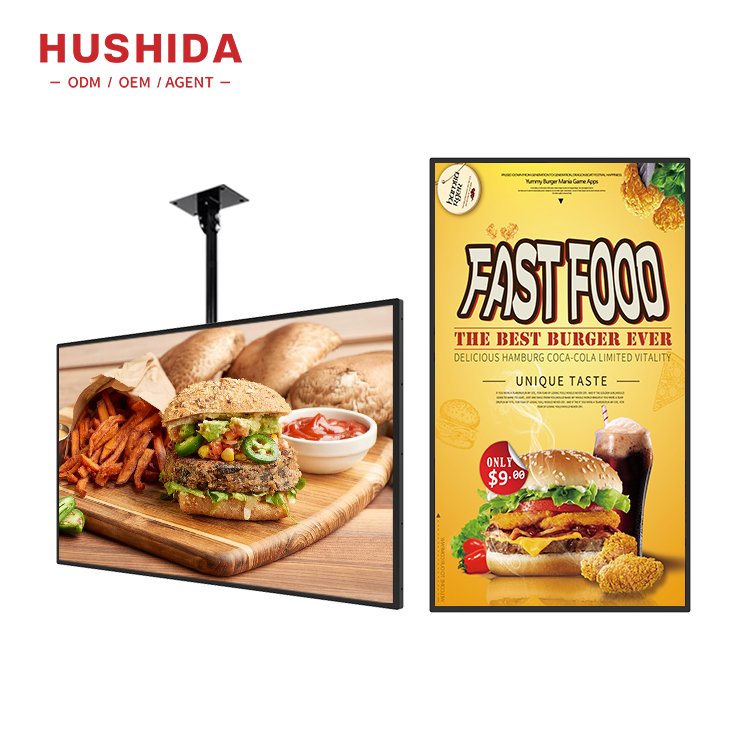 32 43 55 inch Horizontal Or Vertical Screen Hanging Wall Mount Lcd Advertising Monitor Shop Digital Menu Boards For Restaurants