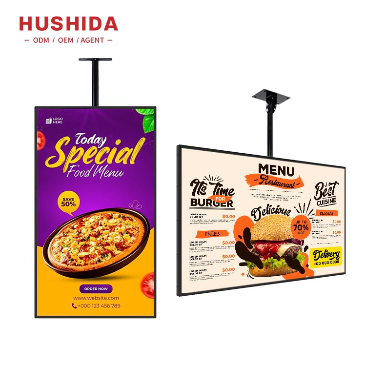 32 43 55 inch Horizontal Or Vertical Screen Hanging Wall Mount Lcd Advertising Monitor Shop Digital Menu Boards For Restaurants