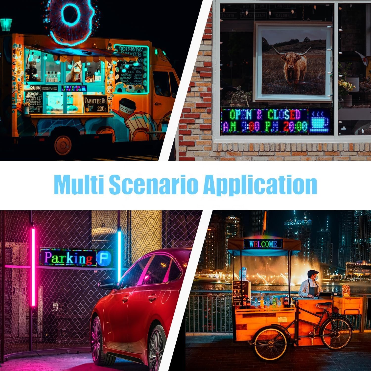 App Control LED Sign Board Flexible USB Programmable Custom Scrolling Message Car Signs Digital Display Led Matrix Panel
