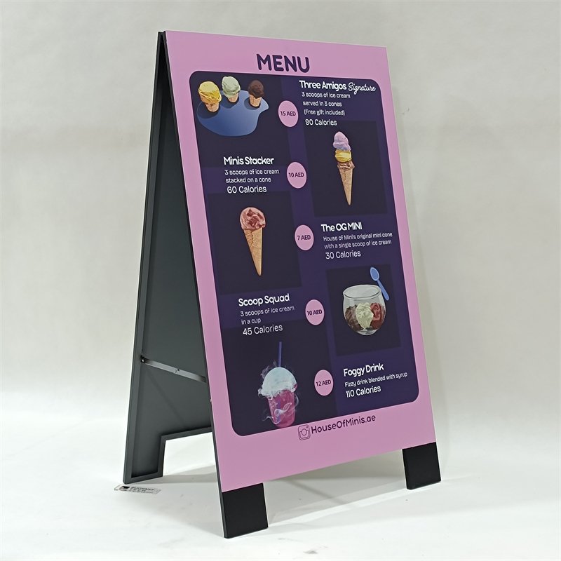 Outdoor Folding Portable Plastic A-frame Double-sided Display street Restaurant Sandwich sidewalk curb sign Promotion board