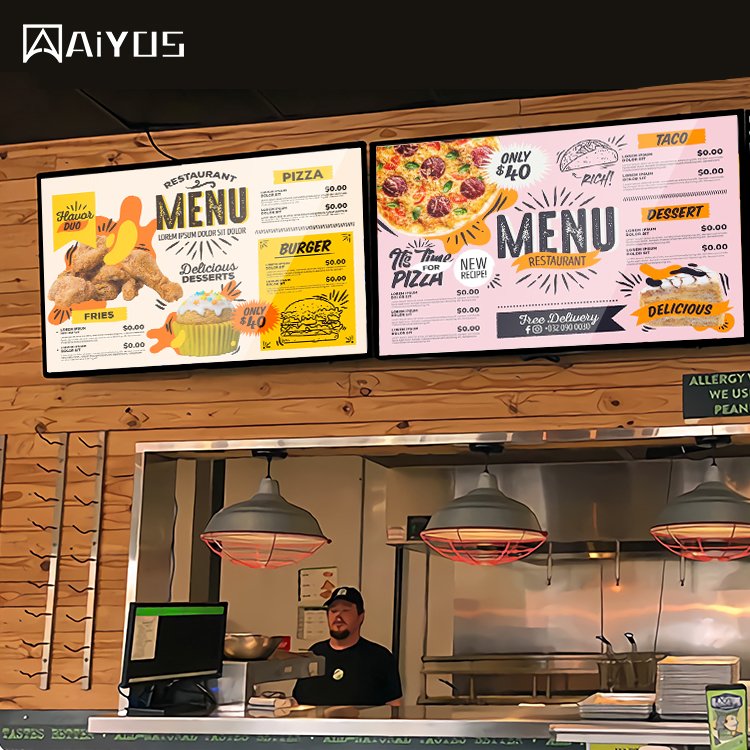 LCD WiFi Advertising Touchscreen Shop LCD Electronic menu display digital signage 32/43/49/55 inch