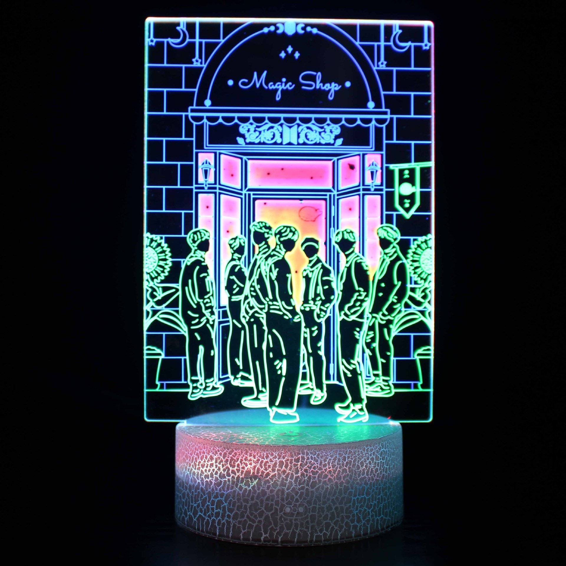 Howlighting Diy Creative design Acrylic Board USB Powered Sleep help Three Color 3d acrylic light for Bedroom Club Kid