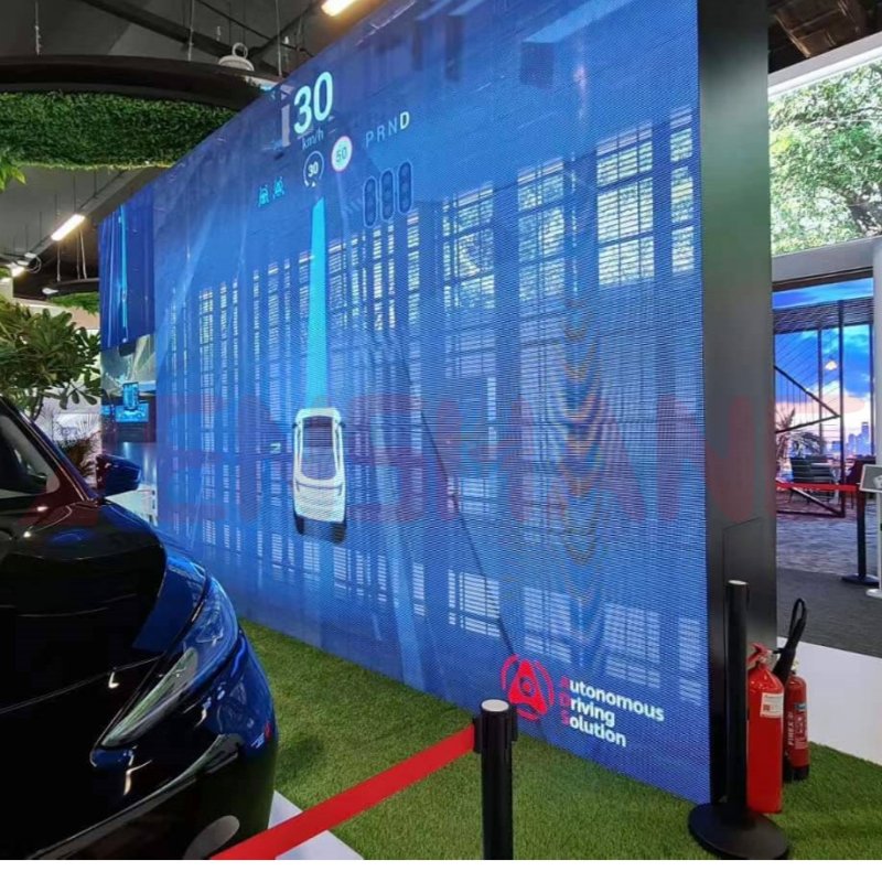 Indoor High Transmittance Self-adhesive Advertising Film Screen Transparent Led Screen On Window Glass Led Crystal Film Screen