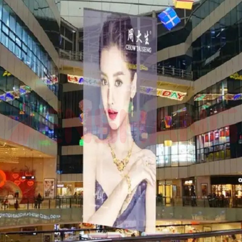 Indoor High Transmittance Self-adhesive Advertising Film Screen Transparent Led Screen On Window Glass Led Crystal Film Screen