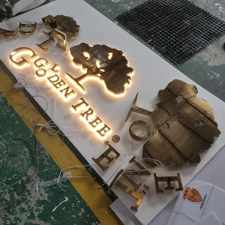 3d Led Stainless Steel Backlit Channel Letters Sign Light Logo Signage Sign Led Letter light outdoor led sign for business shop