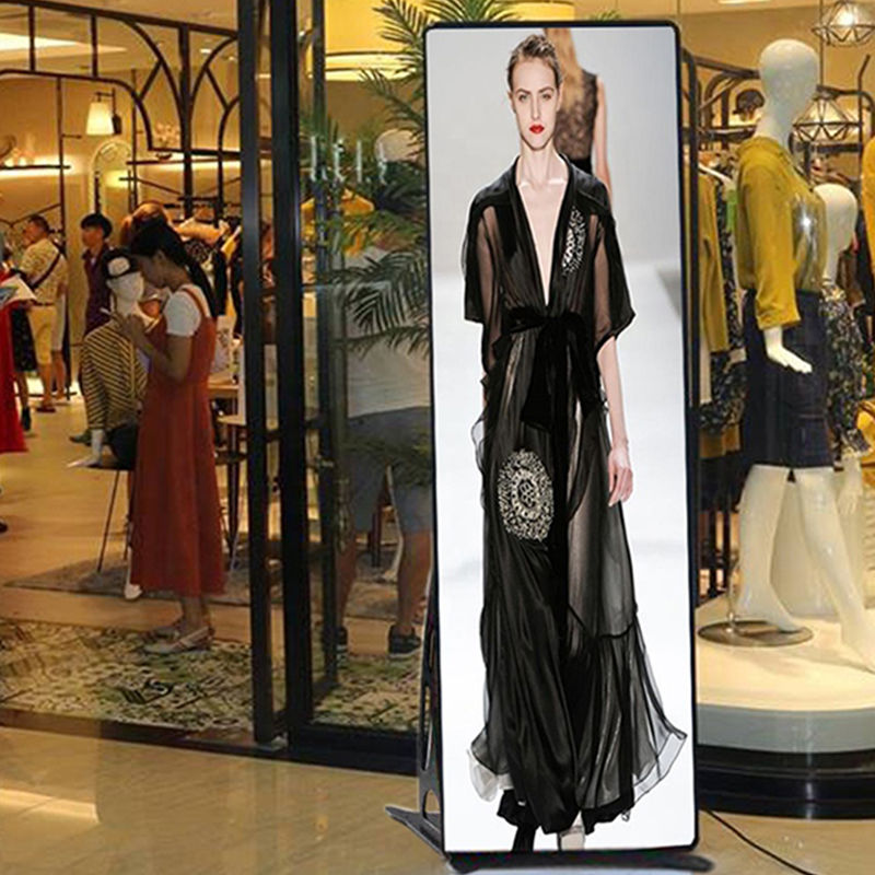 Indoor Advertising LED Display Movable Floor Standing 640*1920mm P2.5 3840Hz Poster LED Display Board For Shopping Mall
