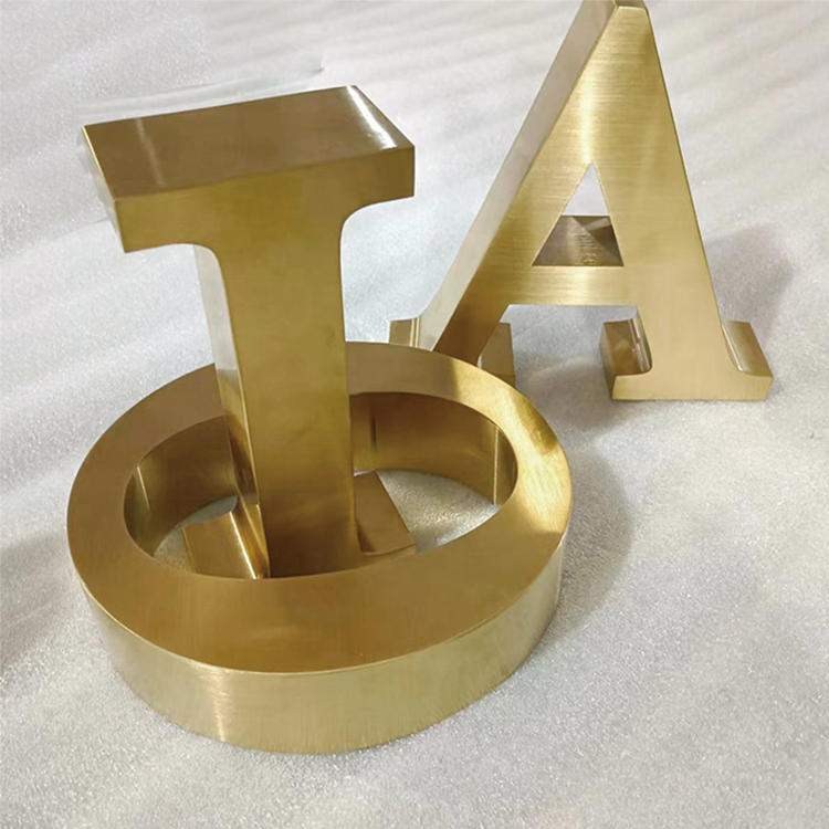 Metal letters 3d logo sign custom gold stainless steel letters business sign 3d letters led sign signage for business