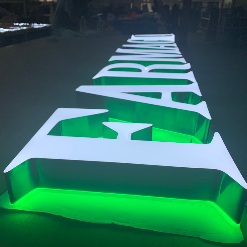 LED sign board 3d logo office outdoor illuminated store business signage wall logo led 3d letter custom sign