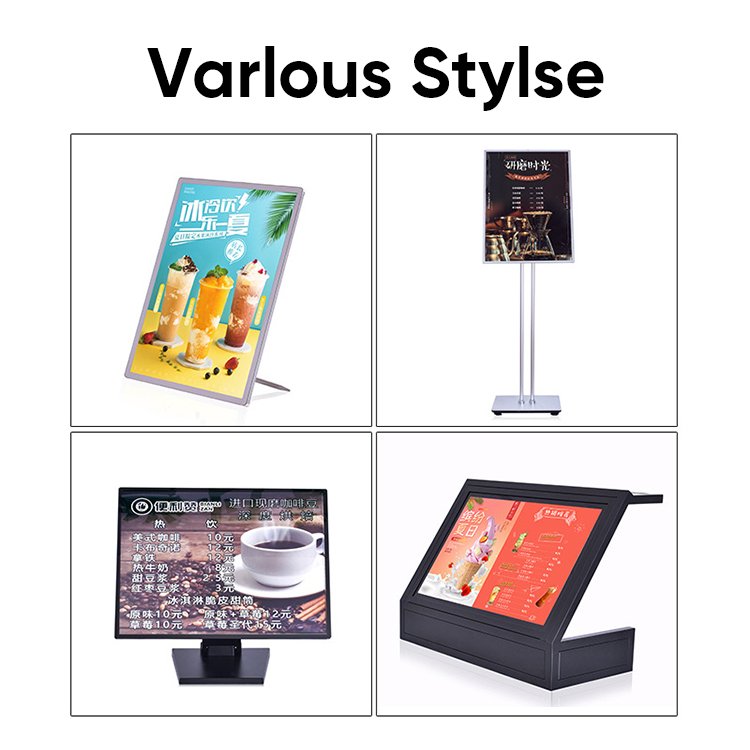 advertising acrylic aluminum clip-on frame led display board price poster board snap frame light box display sign board