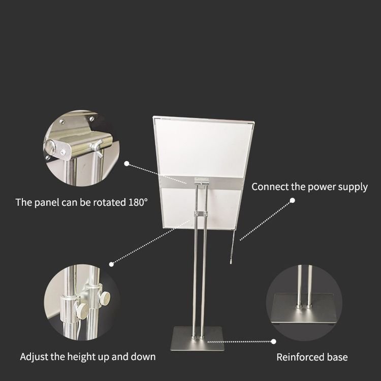 Top quality Black Bracket light box signage menu board commercial advertising window display stand