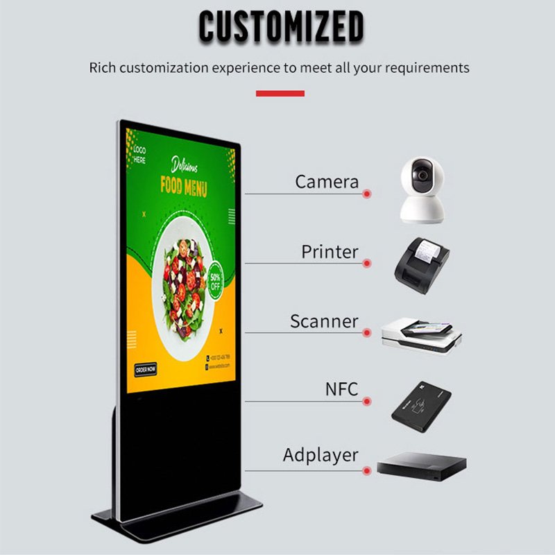 Indoor Floor-standing LED Video Advertising Screen Digital Signage Equipment for Media Publicity Boards and Poster Displays