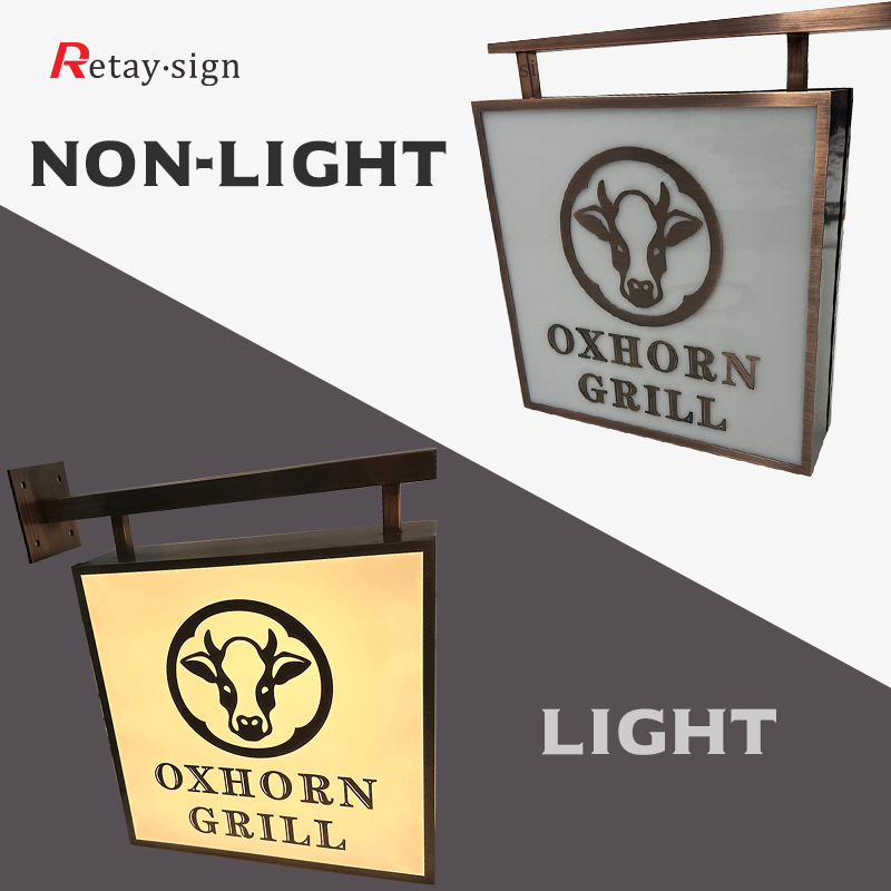 Business advertising Light box 3d letter sign Advertising Round Light Box Outdoor Double Sided Light Box Sign