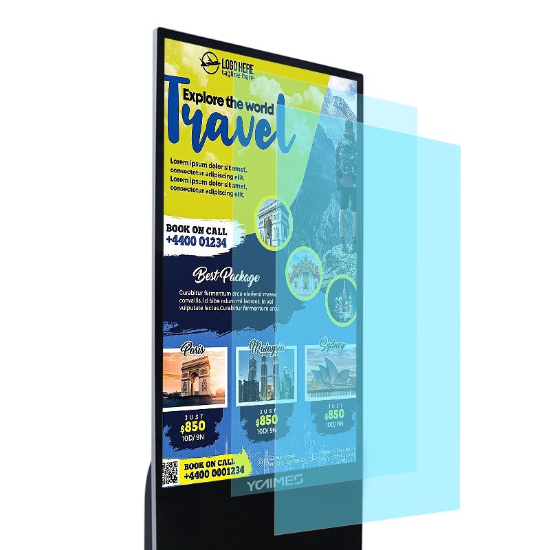 High Performance 43 inch LCD Advertising Player IR Touch Indoor Windows Floor Standing Display Board
