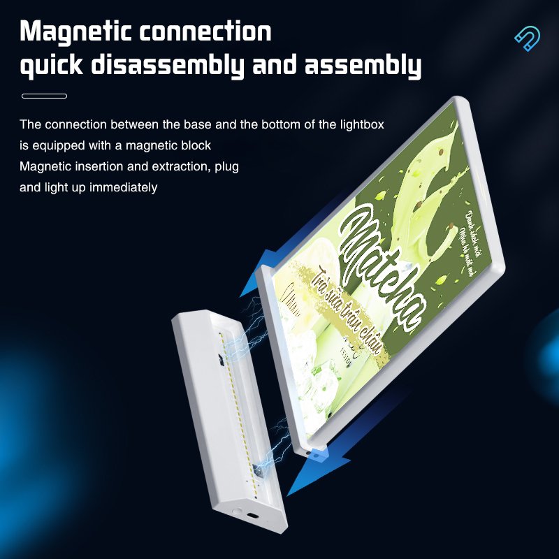A4/A3 Double-Sided LED Light Box, Rechargeable, Menu Display Stand, Tabletop Sign, Portable Advertising Board
