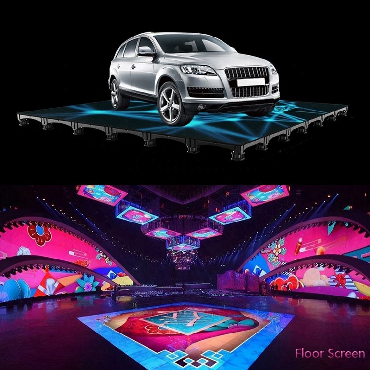 Tentech Panel Kiosk Digital Signage Advertising Video Wall Billboard Tile Board Dance LED Display Floor Screen Stage With Screen