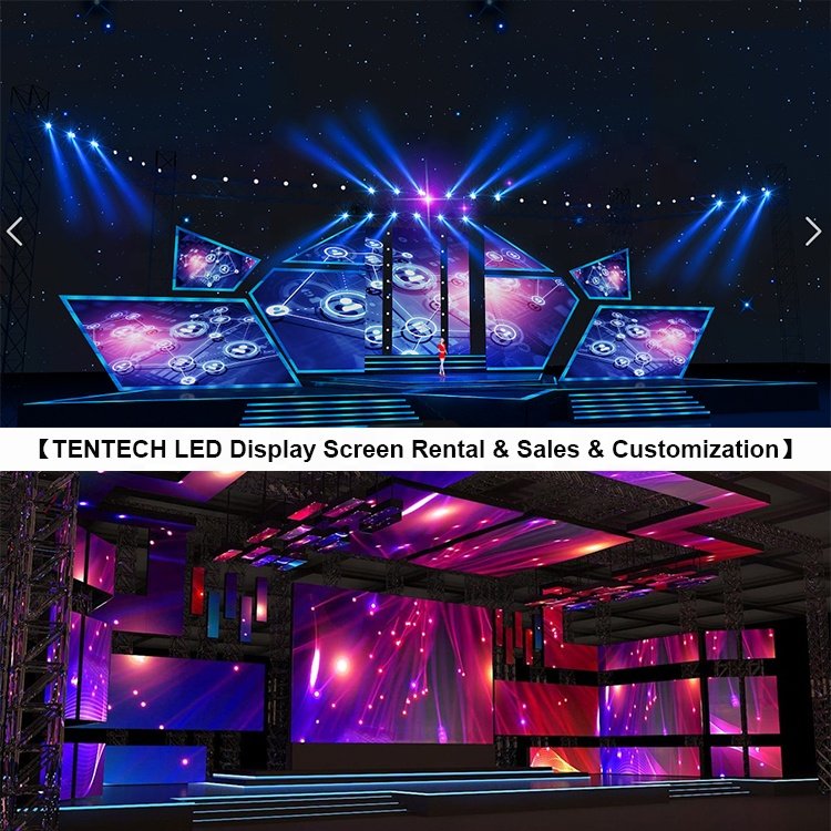 Tentech Panel Kiosk Digital Signage Advertising Video Wall Billboard Tile Board Dance LED Display Floor Screen Stage With Screen